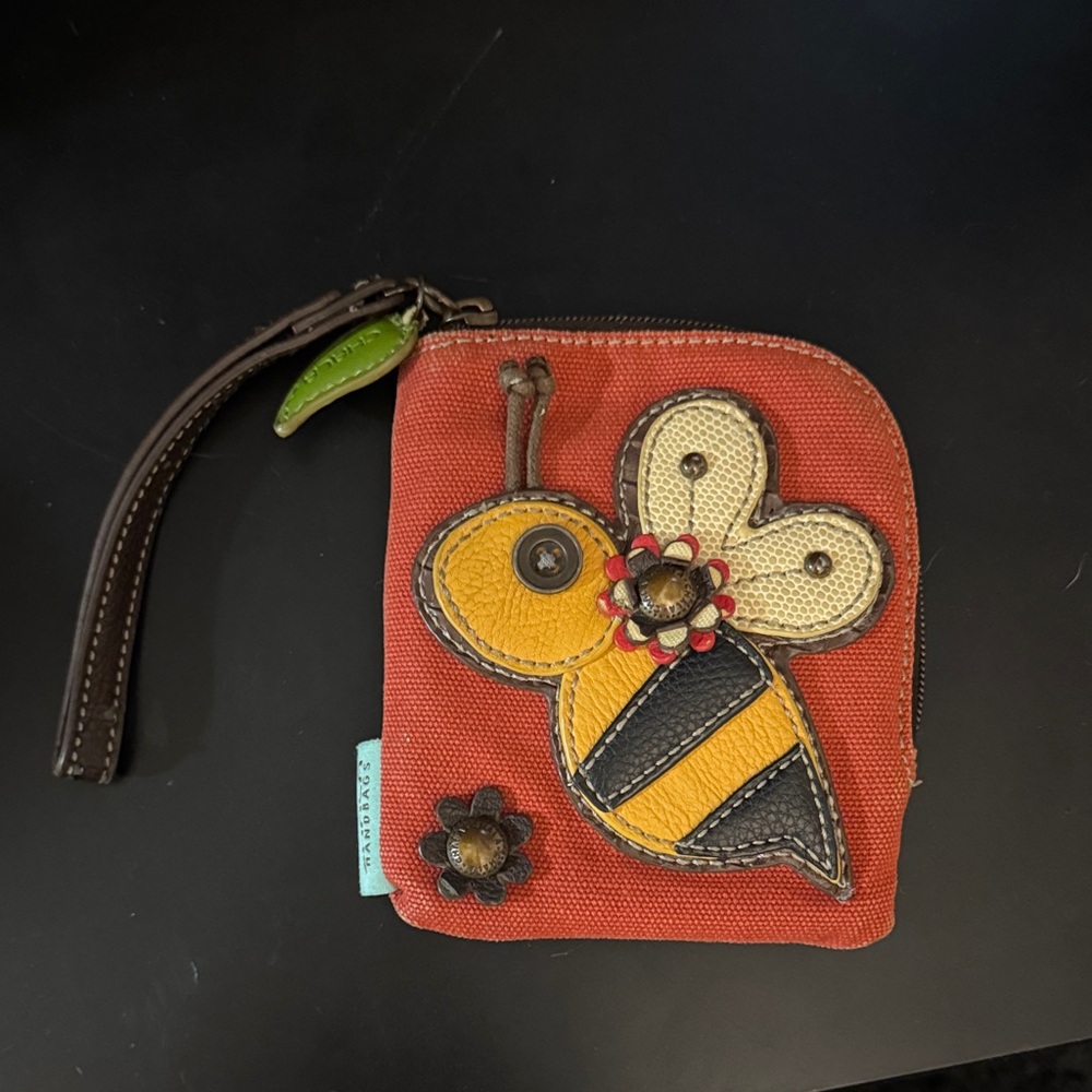 Chala Red and Yellow Bee Coin Purse